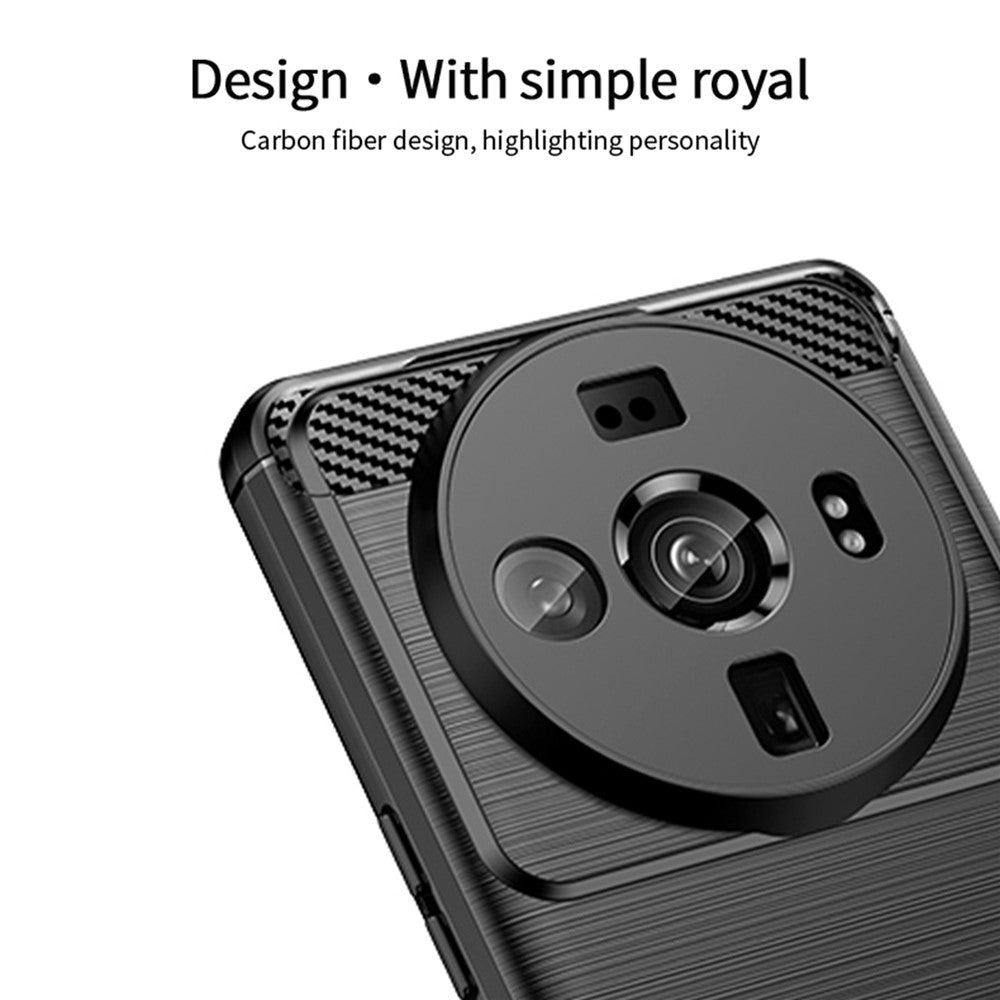 MOFI JK TPU Series-1 for Xiaomi 12S Ultra 5G Anti-scratch Brushed Surface Soft TPU Drop-proof Case Carbon Fiber Phone Shell