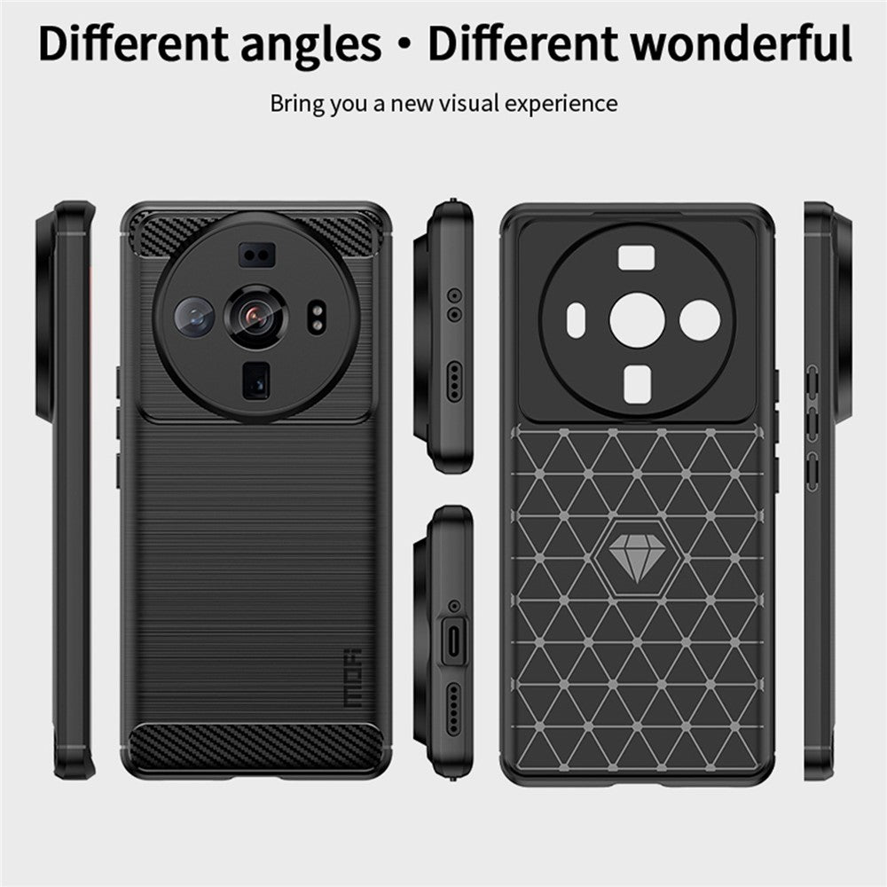MOFI JK TPU Series-1 for Xiaomi 12S Ultra 5G Anti-scratch Brushed Surface Soft TPU Drop-proof Case Carbon Fiber Phone Shell