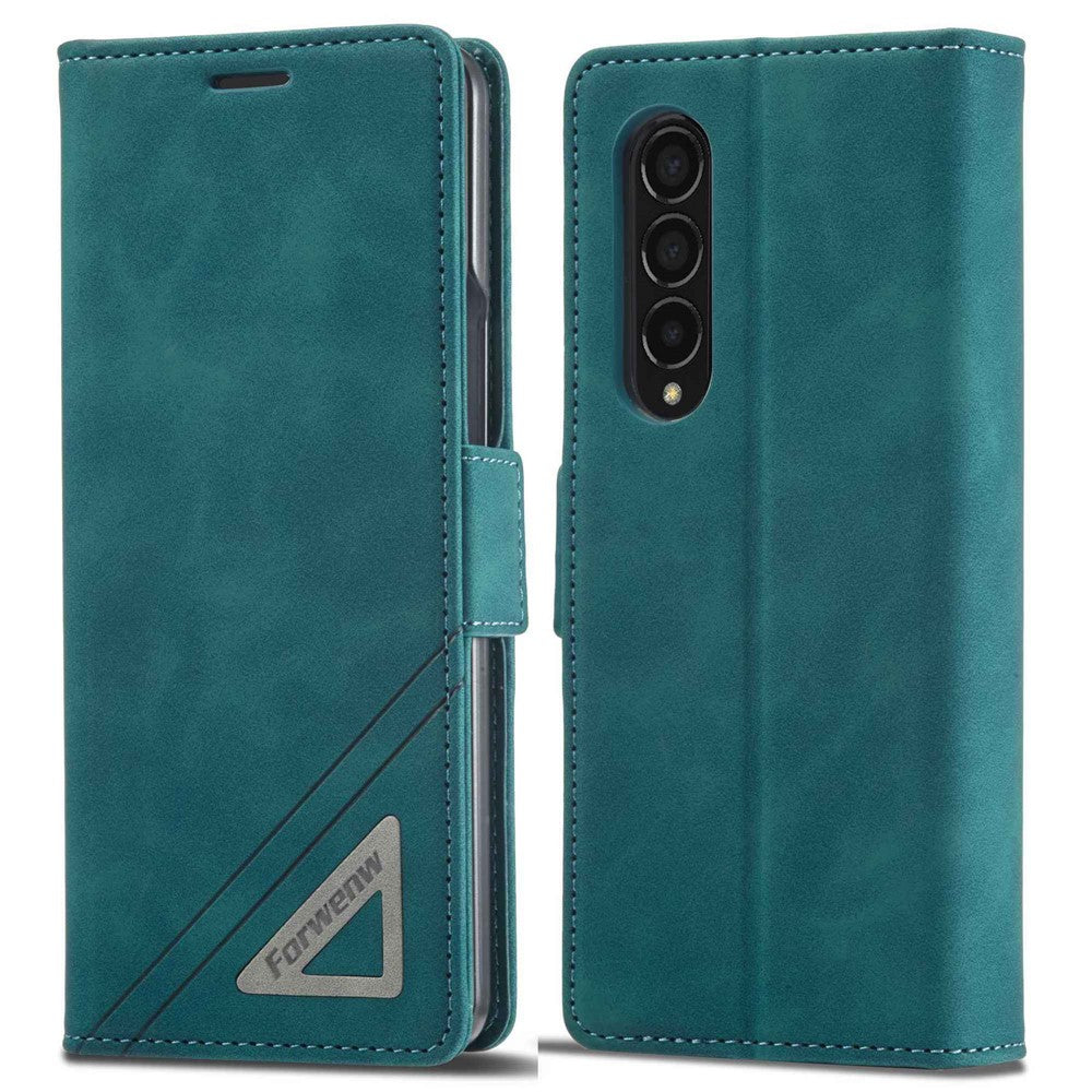 FORWENW F3-Series For Samsung Galaxy Z Fold3 5G Anti-fall Flip Wallet Case PU Leather Protective Cover with Stand Phone Shell