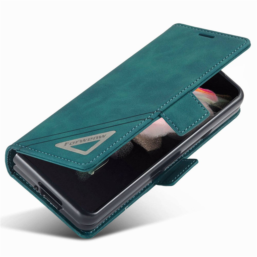 FORWENW F3-Series For Samsung Galaxy Z Fold3 5G Anti-fall Flip Wallet Case PU Leather Protective Cover with Stand Phone Shell