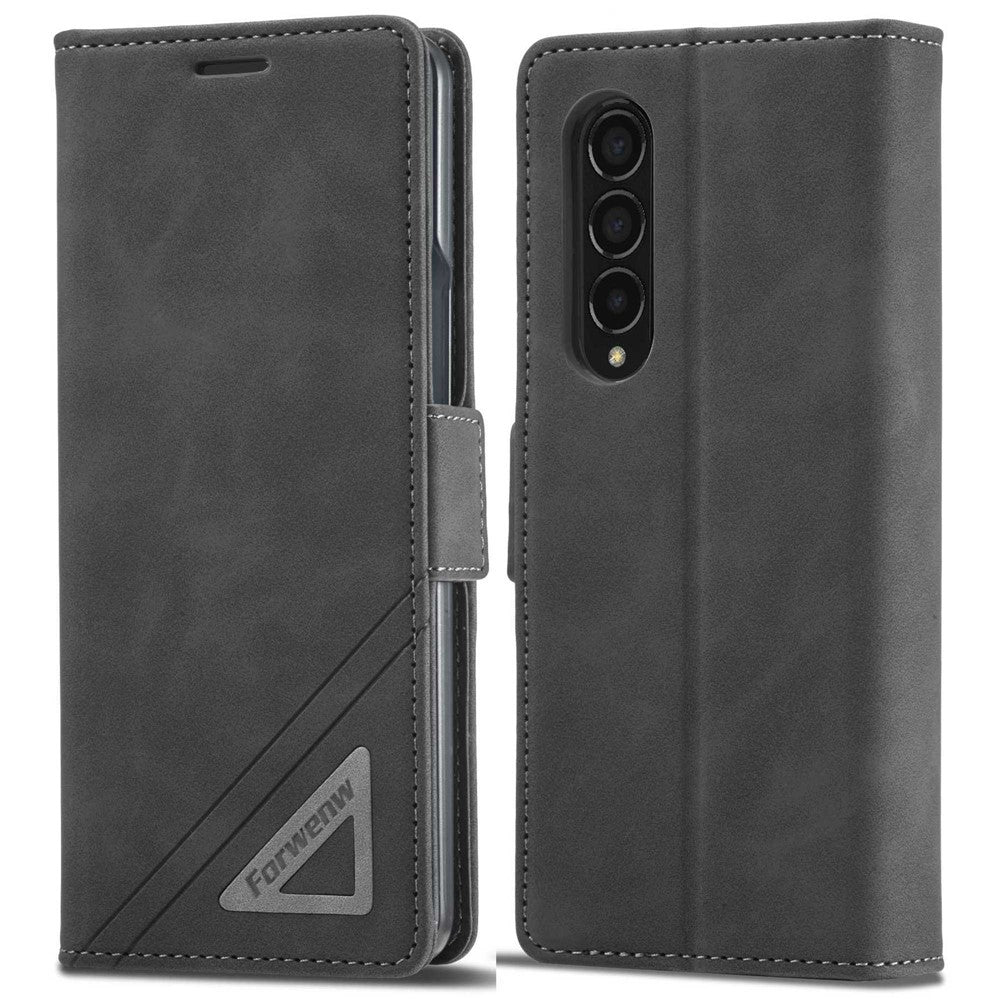 FORWENW F3-Series For Samsung Galaxy Z Fold3 5G Anti-fall Flip Wallet Case PU Leather Protective Cover with Stand Phone Shell