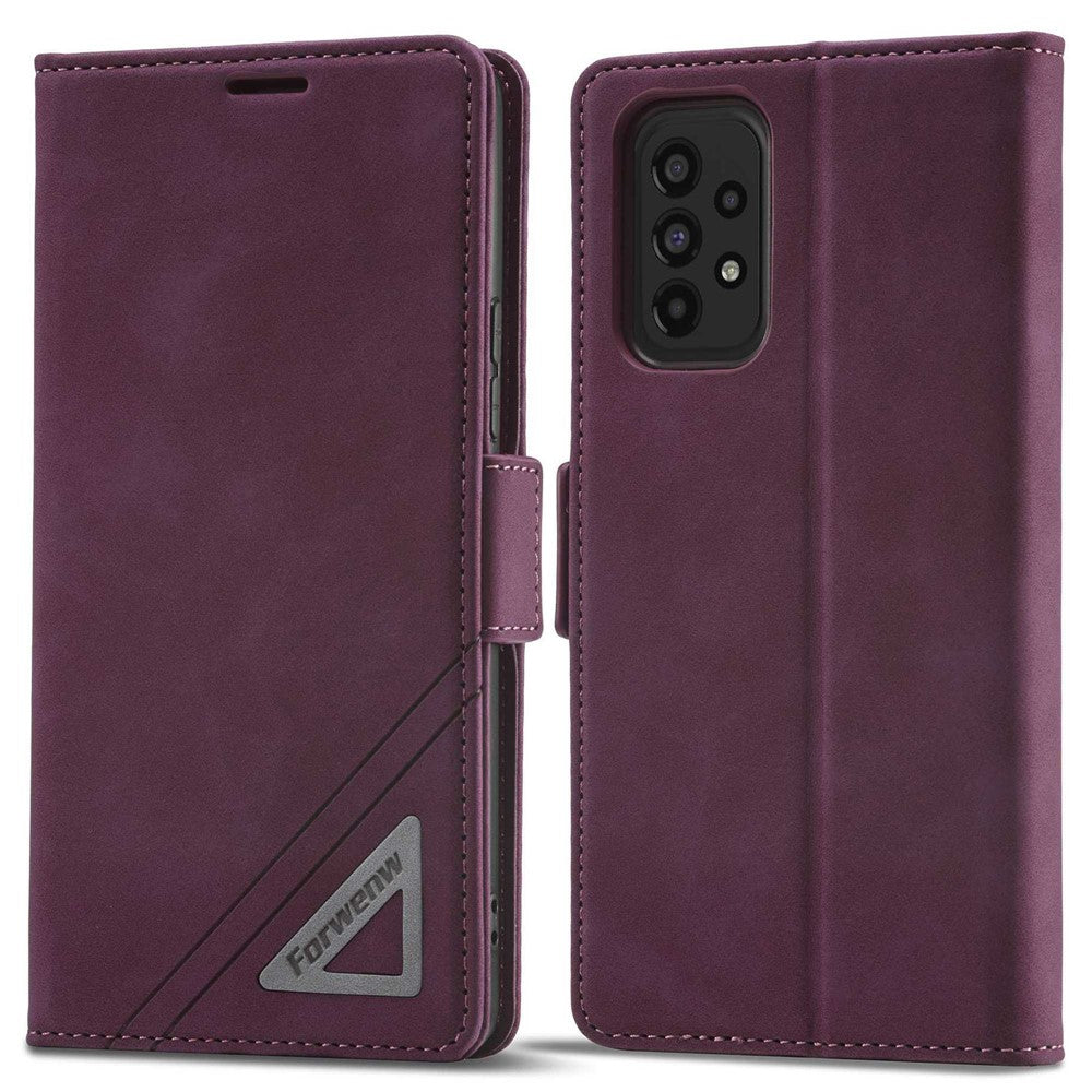 FORWENW F3-serien för Samsung Galaxy F23 5G / M23 5G / A23 5G (Global version) / 4G Fullt skyddande mobilfodral med fällbart plånboksfodral i PU-läder med stativ, korthållare