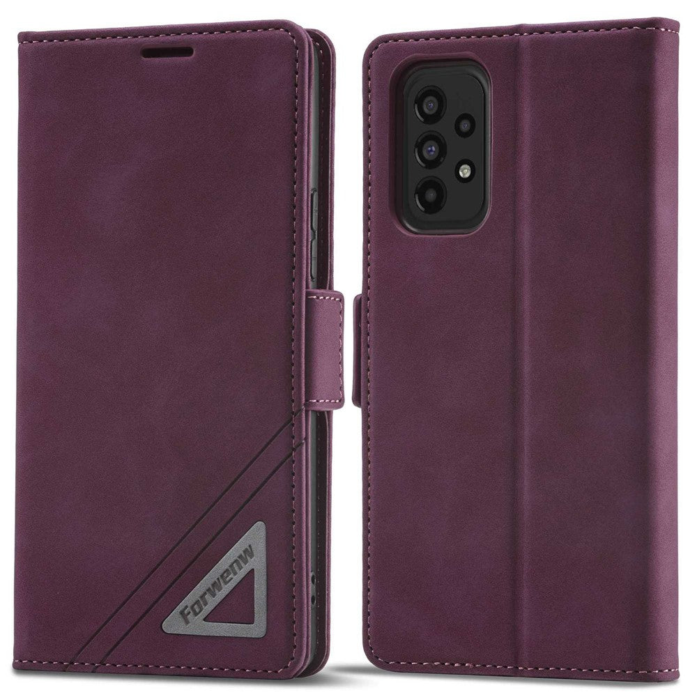 FORWENW F3-serien mobilskal för Samsung Galaxy A32 5G / M32 5G, korthållare stötsäker magnetisk PU-läder plånboksställ skyddande mobilskal