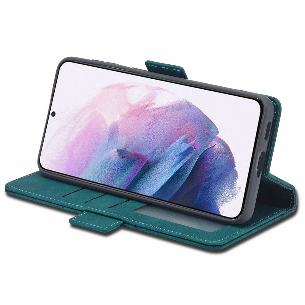 FORWENW F3-serien för Samsung Galaxy S22+ 5G stötsäkert fällbart plånboksfodral med korthållare i PU-läder, mobilmobilfodral med stativ, skyddande skal