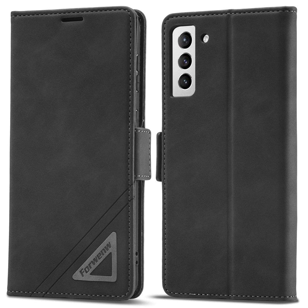 FORWENW F3-serien för Samsung Galaxy S22+ 5G stötsäkert fällbart plånboksfodral med korthållare i PU-läder, mobilmobilfodral med stativ, skyddande skal