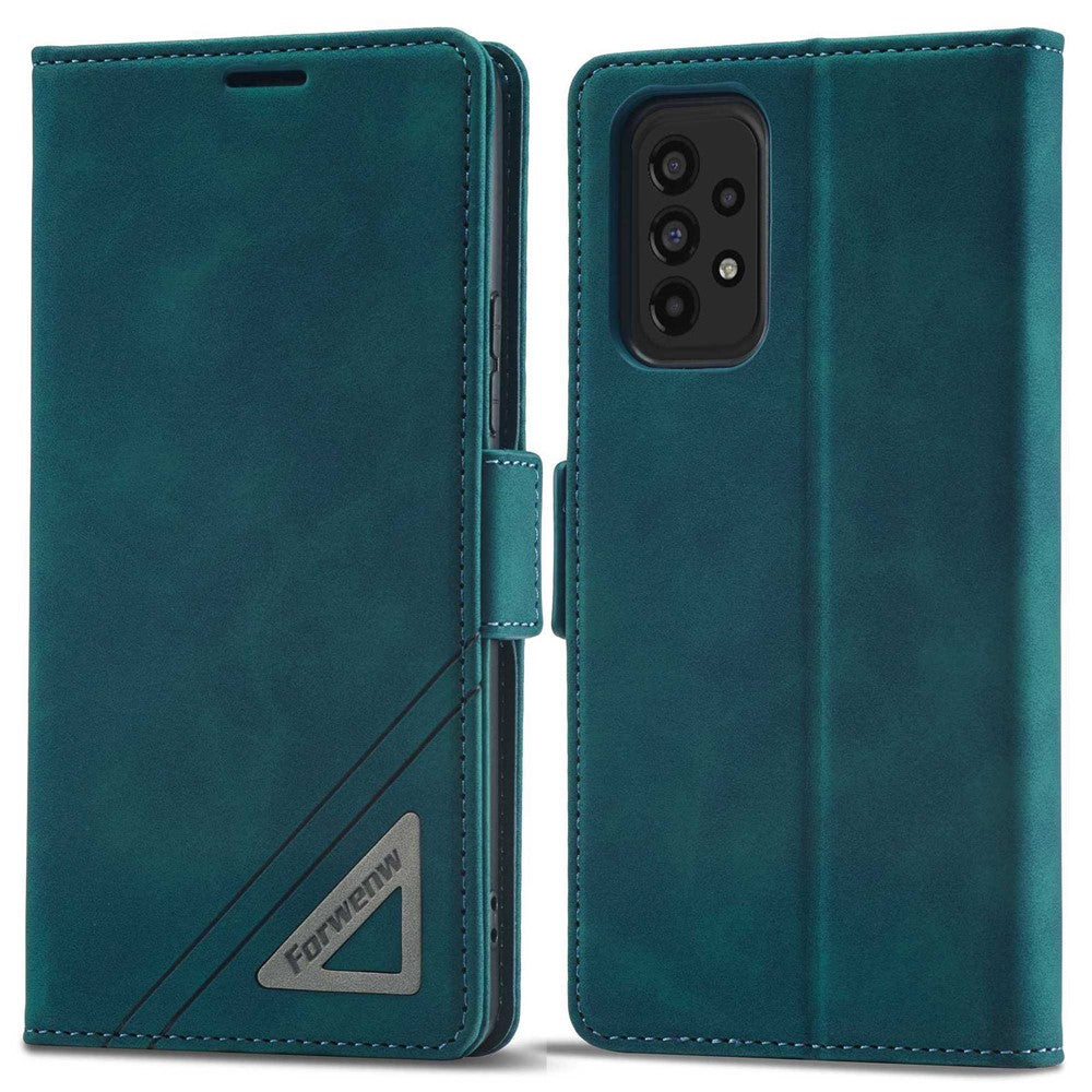 FORWENW F3-serien för Samsung Galaxy A73 5G slitstarkt plånboksfodral i PU-läder, fällbart läder, mobilmobilfodral med stativ