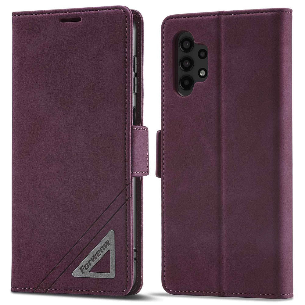 FORWENW F3-serien, helt dækkende PU-læderetui med foldbart beskyttelsescover og stativ til Samsung Galaxy A13 4G / 5G / A04s 4G (164,7 mm)