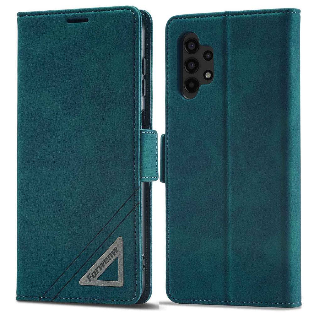 FORWENW F3-serien, helt dækkende PU-læderetui med foldbart beskyttelsescover og stativ til Samsung Galaxy A13 4G / 5G / A04s 4G (164,7 mm)
