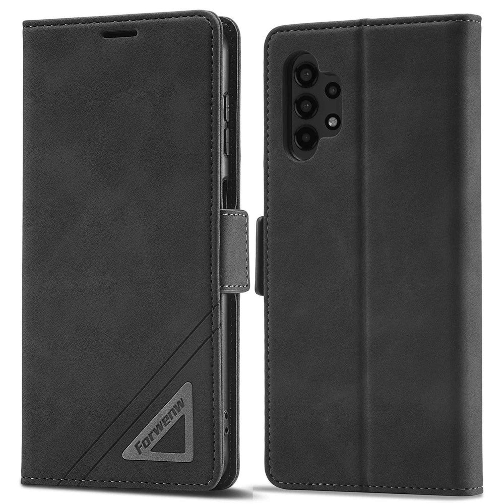 FORWENW F3-serien, helt dækkende PU-læderetui med foldbart beskyttelsescover og stativ til Samsung Galaxy A13 4G / 5G / A04s 4G (164,7 mm)