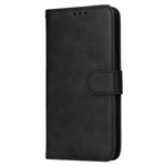 For iPhone 14 Plus Calf Texture PU Leather Magnetic Clasp Phone Stand Wallet Cover Drop-proof Case