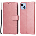For iPhone 14 Plus Calf Texture PU Leather Magnetic Clasp Phone Stand Wallet Cover Drop-proof Case