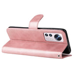 For Xiaomi 12 5G  /  12X 5G  /  12S 5G Calf Texture Slim Phone Case Zipper Pocket PU Leather Stand Wallet Phone Cover