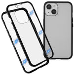 Til iPhone 14 Full Body Case Magnetisk Hærdet Glas Dobbeltsidet Telefoncover
