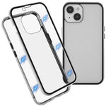 Til iPhone 14 Full Body Case Magnetisk Hærdet Glas Dobbeltsidet Telefoncover