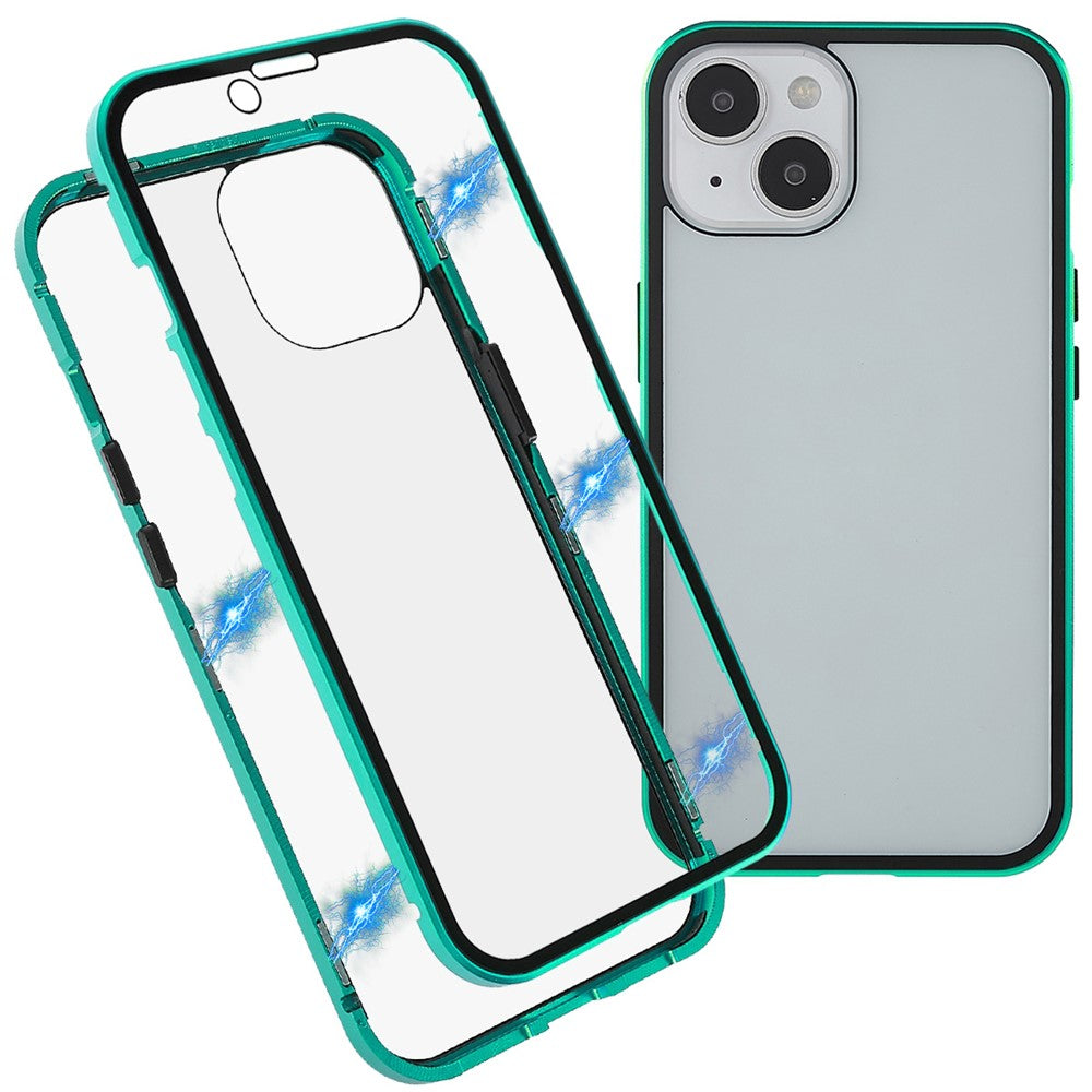 Til iPhone 14 Full Body Case Magnetisk Hærdet Glas Dobbeltsidet Telefoncover