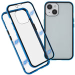 For iPhone 14 Plus Full Body Case Magnetic Tempered Glass Double-Sided Phone Case