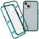 For iPhone 14 Plus Full Body Case Magnetic Tempered Glass Double-Sided Phone Case