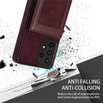 N.BEKUS til Samsung Galaxy A52 4G / 5G / A52s 5G Stødsikkert telefoncover Vertikal kortholder Stander i PU-læder+TPU RFID-blokerende telefoncover