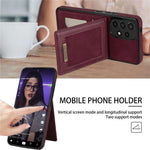 N.BEKUS til Samsung Galaxy A52 4G / 5G / A52s 5G Stødsikkert telefoncover Vertikal kortholder Stander i PU-læder+TPU RFID-blokerende telefoncover