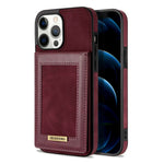 N.BEKUS RFID Blocking Phone Cover for iPhone 12 Pro / 12 6.1 inch, Vertical Card Holder Kickstand Design PU Leather+TPU Phone Case Shell