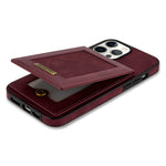N.BEKUS RFID Blocking Phone Cover for iPhone 12 Pro / 12 6.1 inch, Vertical Card Holder Kickstand Design PU Leather+TPU Phone Case Shell