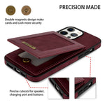 N.BEKUS RFID Blocking Phone Cover for iPhone 12 Pro / 12 6.1 inch, Vertical Card Holder Kickstand Design PU Leather+TPU Phone Case Shell
