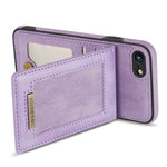 N.BEKUS For iPhone 8  /  7  /  SE (2020)  /  SE (2022) PU Leather+TPU Cell Phone Shell RFID Blocking Vertical Card Holder Kickstand Phone Case