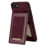 N.BEKUS For iPhone 8  /  7  /  SE (2020)  /  SE (2022) PU Leather+TPU Cell Phone Shell RFID Blocking Vertical Card Holder Kickstand Phone Case