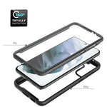 Samsung Galaxy S21 4G / 5G-fuldbeskyttende mobilskal, hårdt PC + blødt TPU-hybridetui med PET-skærmbeskyttelse