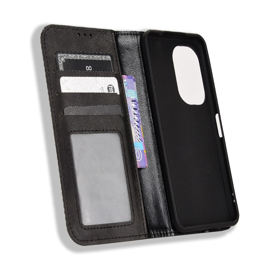For Asus Zenfone 10 5G / 9 5G Vintage PU Leather Shockproof Mobile Phone Case Stand Auto Absorbed Shell with Wallet