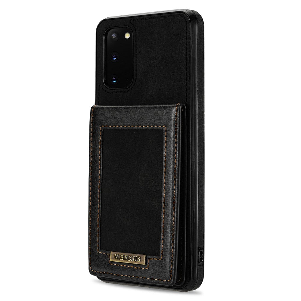 N.BEKUS Anti-fall Phone Case For Samsung Galaxy S20 FE / S20 FE 5G / S20 FE 2022 / S20 Lite, Vertical Card Holder Kickstand PU Leather+TPU RFID Blocking Phone Cover