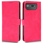 Skin-Touch Feeling Phone Cover for Asus ROG Phone 6 5G, PU Leather Magnetic Clasp Stand Wallet Case