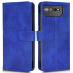 Skin-Touch Feeling Phone Cover for Asus ROG Phone 6 5G, PU Leather Magnetic Clasp Stand Wallet Case