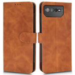 Skin-Touch Feeling Phone Cover for Asus ROG Phone 6 5G, PU Leather Magnetic Clasp Stand Wallet Case