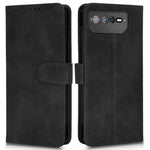 Skin-Touch Feeling Phone Cover for Asus ROG Phone 6 5G, PU Leather Magnetic Clasp Stand Wallet Case