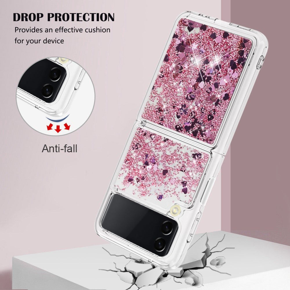 For Samsung Galaxy Z Flip4 5GTPU Case Glitter Quicksand Shockproof Phone Back Cover
