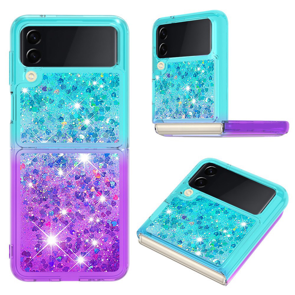 For Samsung Galaxy Z Flip4 5G TPU Case Gradient Quicksand Phone Back Cover