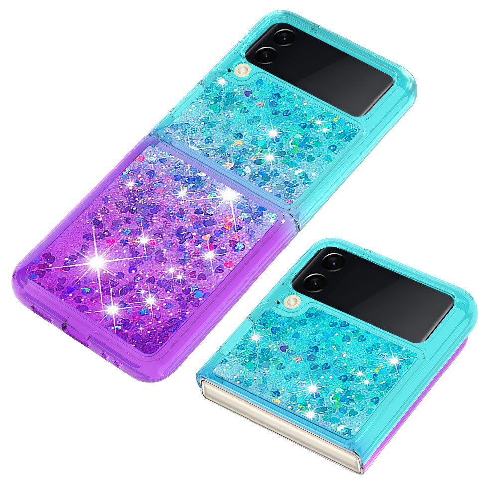 For Samsung Galaxy Z Flip4 5G TPU Case Gradient Quicksand Phone Back Cover
