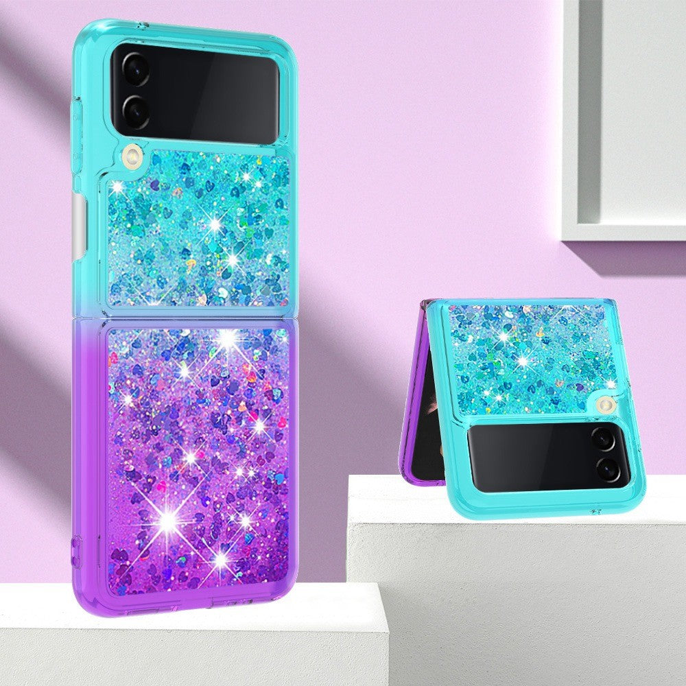For Samsung Galaxy Z Flip4 5G TPU Case Gradient Quicksand Phone Back Cover