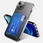 Super Transparent TPU+PC Phone Case for iPhone 14 Plus, Anti-scratch Card Slot Design Cell Phone Back Cover