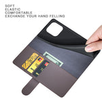 For iPhone 14 Pro Max Case Genuine Split Leather Phone Cover with Wallet Stand