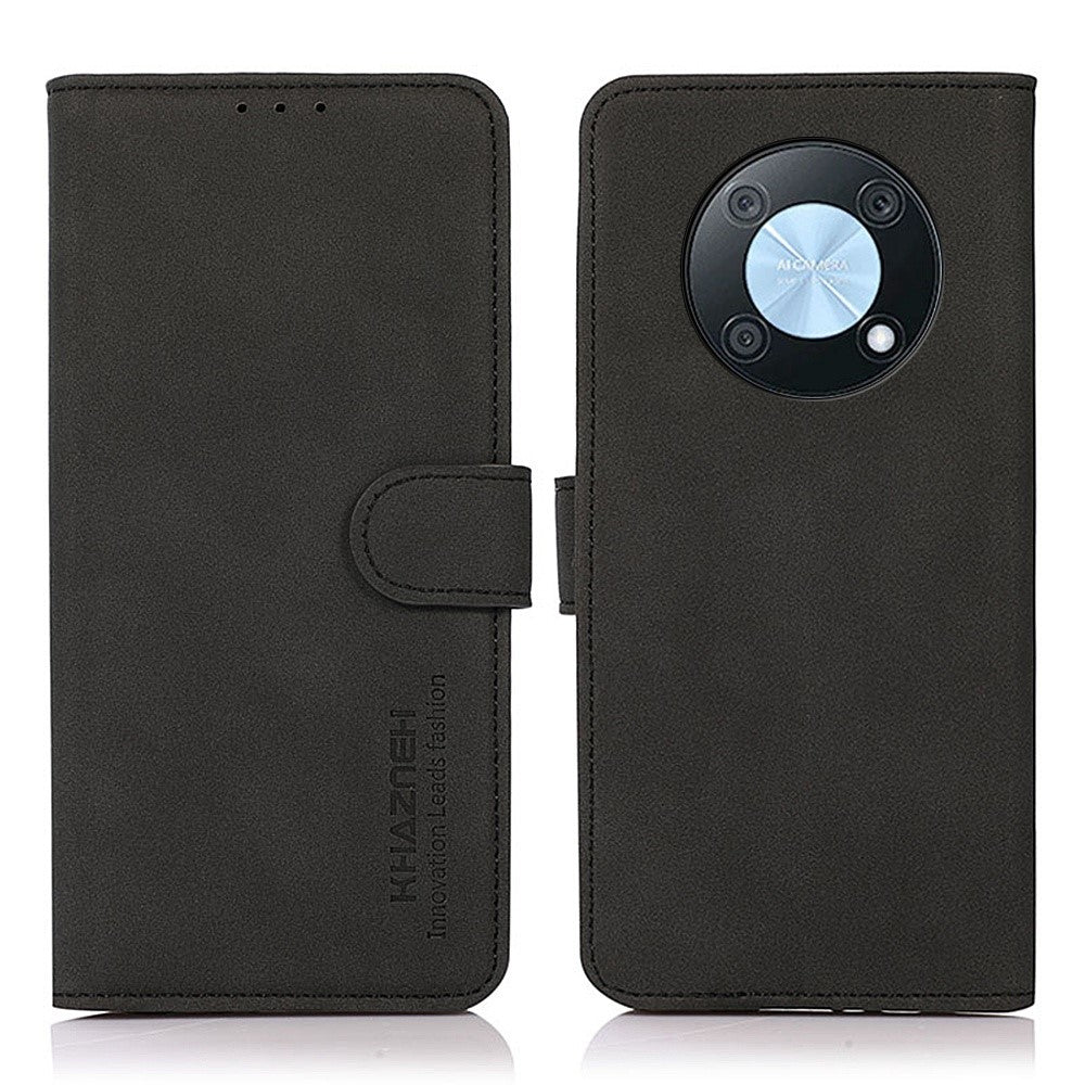 KHAZNEH För Huawei Nova Y90 4G / Enjoy 50 Pro 4G Texturerat PU-lädermobilskal Allroundskyddande Stativ Plånboksfodral