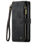 For iPhone 14 Plus Phone Cases with Strap CASEME C30 Zipper Multiple Card Holder PU Leather Cover