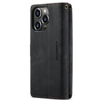 For iPhone 14 Pro Max Phone Cases with Strap CASEME C30 Zipper Multiple Card Holder PU Leather Cover