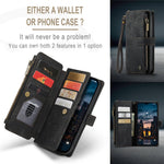 For iPhone 14 Pro Max Phone Cases with Strap CASEME C30 Zipper Multiple Card Holder PU Leather Cover