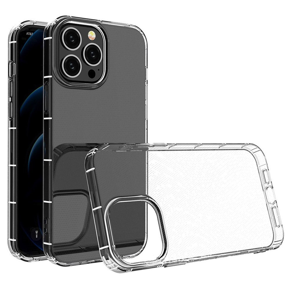 Krystalklart telefoncover til iPhone 14 Pro 6,1 tommer, blødt TPU beskyttelsescover med anti-fald airbag