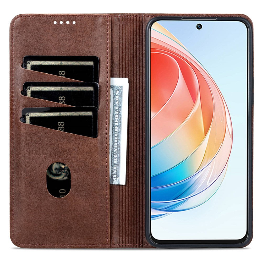 AZNS For Honor X40i 5G Anti-scratch PU Leather Viewing Stand Flip Cover Wallet Magnetic Auto Closing Phone Case