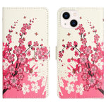 For iPhone 14 6.1 inch Wallet Stand Book Style Magnetic Clasp PU Leather Case Pattern Printing Phone Cover