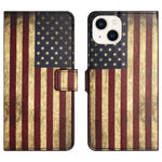 For iPhone 14 6.1 inch Wallet Stand Book Style Magnetic Clasp PU Leather Case Pattern Printing Phone Cover