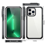 Til iPhone 14 Pro 6,1 tommer Stødsikkert cover Fuld dækning Hård PC + Blød TPU Hybrid Cover med Hærdet Glas Skærmbeskytter